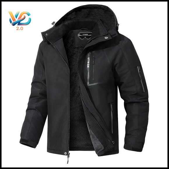 Men's Waterproof Ski Jacket Winter Snow Coat Windbreaker Hooded Outerwear